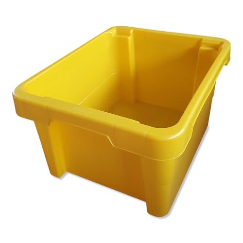 kanister-vertrieb 3 x stabile Kunststoffbox Eurobox 43x35x23 cm Stapelbox Drehstapelbox Kiste Aufbewahrungsbox ohne Deckel (gelb) von kanister-vertrieb