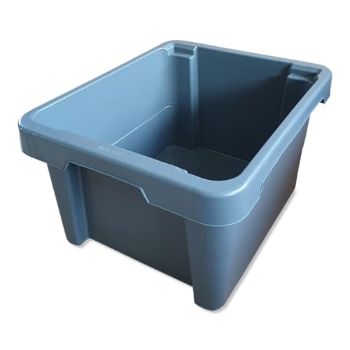 kanister-vertrieb 3 x stabile Kunststoffbox Eurobox 43x35x23 cm Stapelbox Drehstapelbox Kiste Aufbewahrungsbox ohne Deckel (grau) von kanister-vertrieb