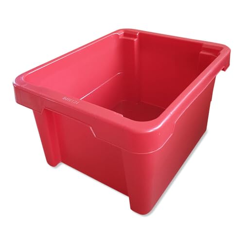 kanister-vertrieb 3 x stabile Kunststoffbox Eurobox 43x35x23 cm Stapelbox Drehstapelbox Kiste Aufbewahrungsbox ohne Deckel (rot) von kanister-vertrieb