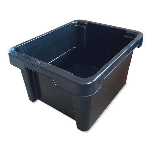 kanister-vertrieb 3 x stabile Kunststoffbox Eurobox 43x35x23 cm Stapelbox Drehstapelbox Kiste Aufbewahrungsbox ohne Deckel (schwarz) von kanister-vertrieb