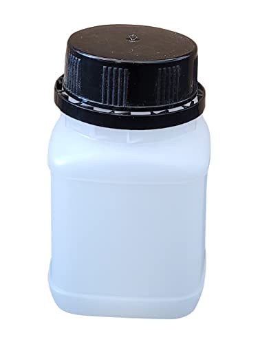 kanister-vertrieb® Weithalsflasche HDPE quadratisch Vierkantflasche Laborflasche mit Schraubkappe (100 ml) von kanister-vertrieb