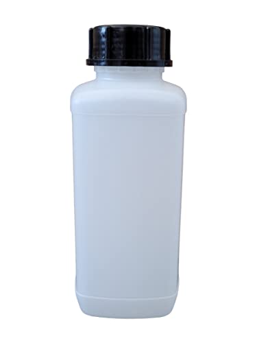 kanister-vertrieb® Weithalsflasche HDPE quadratisch Vierkantflasche Laborflasche mit Schraubkappe (1000 ml) von kanister-vertrieb
