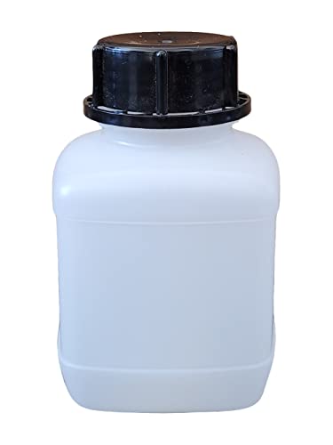 kanister-vertrieb® Weithalsflasche HDPE quadratisch Vierkantflasche Laborflasche mit Schraubkappe (500 ml) von kanister-vertrieb
