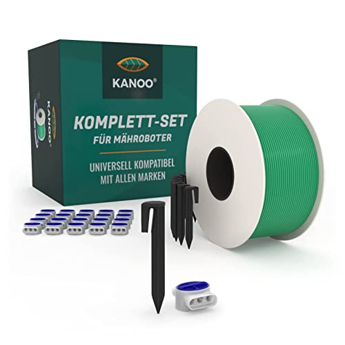 kanoo® Installationsset für Mähroboter mit 250m Begrenzungskabel + 500x Erdnägel + 20x Kabelverbinder – praktisches Komplett-Set fürs Verlegen von Begrenzungsdraht Aller gängigen Marken von kanoo