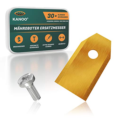 30x Ersatzklingen für Husqvarna, Gardena, Yard Force, McChulloch, Ferrex, Navimow Mähroboter Messer Klingen + Schrauben von kanoo
