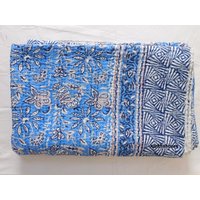 Handblock Kantha Quilt Aus Baumwolle Königin Tagesdecke von kanthahouse11