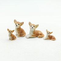 Satz Von 2 Chihuahua Hund Figur Keramik Tier Miniatur Statue von kanyanat