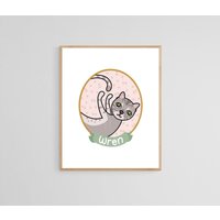 Illustriertes Tierportrait // 11 X 14" Print Illustriertes Tierportrait // 11 X 14" Print von karaburkeillustrates