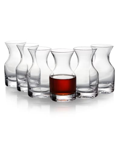 250ml Kleine Karaffe für 1 Person, 6er-Set Mini-Karaffe zum Abmessen von Getränken, 12x6.6cm Whiskey Wasserkrug aus Glas von karadrova