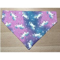 Einhorn Regenbogen Hunde Bandana Pink Blau Lila Space Galaxy Silber Sterne Wendehalstuch Personalized Cat Dog Neckwear von karensbedandbath