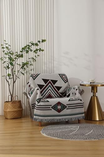 Überwurfdecke mit Aztekenmuster, weich, Sherpa, traditioneller südwestlicher Navajo-Stil, warmer Überwurf für Camping, Outdoor, leicht, gemütlich, Bohemian-Decke für Couch, Sofa, Bett, 129,5 x 160 cm von karever