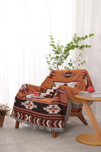 Überwurfdecke mit Aztekenmuster, weich, Sherpa, traditioneller südwestlicher Navajo-Stil, warmer Überwurf für Camping, Outdoor, leicht, gemütlich, Bohemian-Decke für Couch, Sofa, Bett, 129,5 x 160 cm von karever