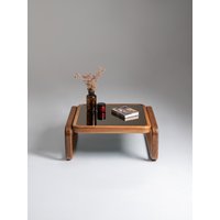 Couchtisch Aus Massivem Nussbaum Mit Spiegel Oder Glasplatte - Handgefertigter Moderner Mitteltisch Der Mitte Des 20 Couchtisch Aus Massivem Nussbaum Mit Spiegel Oder Glasplatte - Handgefertigter Moderner Mitteltisch Der Mitte Des 20 von karinwooddesign