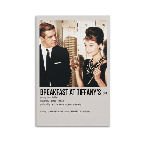 karn Poster "Breakfast at Tiffany's", ästhetische Leinwand, Poster, Raumdekoration, Wandkunst, Poster, 30 x 45 cm, ungerahmt von karn