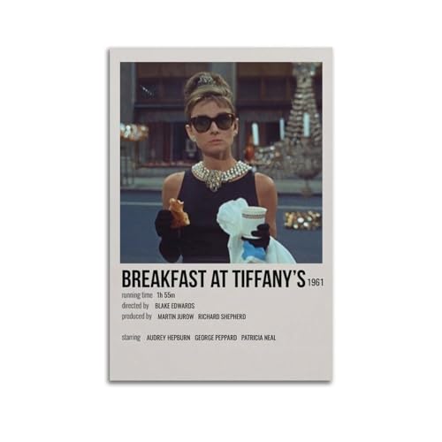 karn Poster "Breakfast at Tiffany's", ästhetische Leinwand, Poster, Raumdekoration, Wandkunst, Poster, 40 x 60 cm, ungerahmt von karn