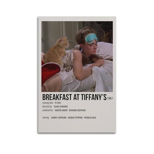 karn Poster "Breakfast at Tiffany's", ästhetische Leinwand, Poster, Raumdekoration, Wandkunst, Poster, 40 x 60 cm, ungerahmt von karn