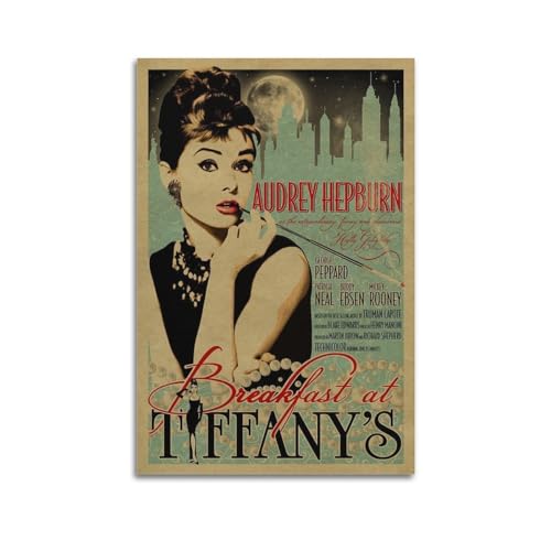 karn Poster "Breakfast at Tiffany's", ästhetische Leinwand, Poster, Raumdekoration, Wandkunst, Poster, 60 x 90 cm, ungerahmt von karn