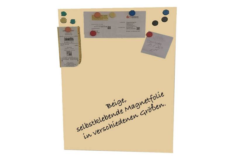 karofoilfix Magnetfolie Bunte Folie Magnetisch Beige – Selbstklebend +10 Magnete, 40 Größen, Bunte-Folie, selbstklebend, magnetisch, Beige-Folie, Beige von karofoilfix