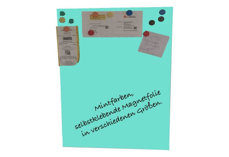 karofoilfix Magnetfolie Bunte Folie Magnetisch Mint – Selbstklebend +10 Magnete, 40 Größen von karofoilfix