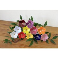Keramikblumen, 11 Stück Blumen, Keramik, Multicolor von karolart