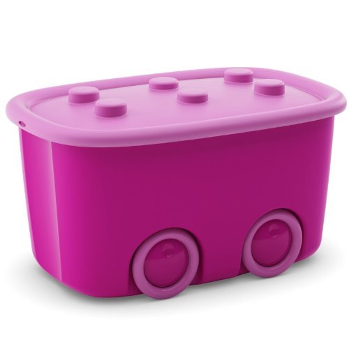 Spielzeugkiste Schatztruhe Aufbewahrungskiste 46 Liter (1, Pink) von karton-billiger