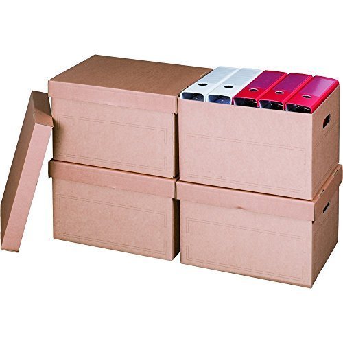 karton-billiger 10 Stück Archivschachteln mit Boden und Deckel zur Ablage von Ordnern A4 von karton-billiger