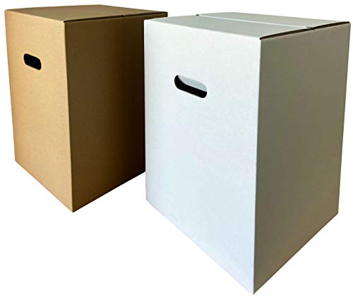 karton-billiger Papphocker Hocker Eventhocker faltbar Sitzmöbel Wellpappe weiß/braun (weiß, 2) von karton-billiger