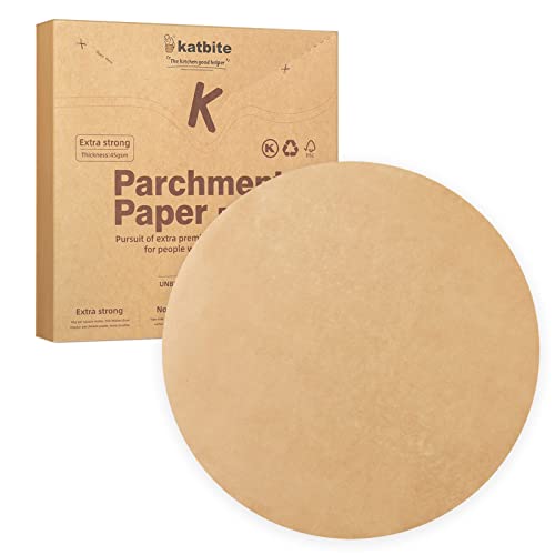 Katbite 200 Stück 200 Stück Pergamentpapier rund, ungebleicht und antihaftbeschichtet, vorgeschnittene Pergamentkreise für Frühlingspfanne, Aufbewahrung/Einfrieren von Hamburger-Patties von katbite