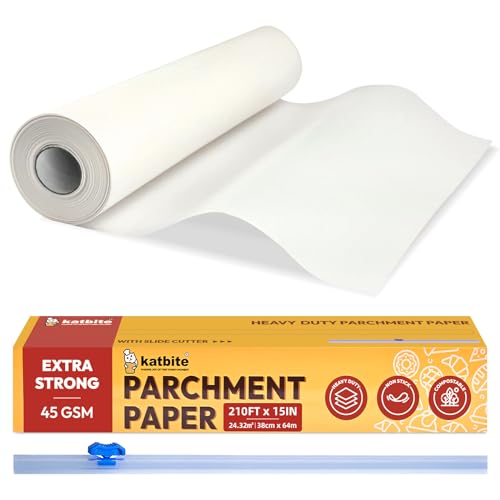 katbite Backpapier Rolle 38cm x 50m, Antihaft Pergament Papier (38 cm Breite - Rolle) von katbite