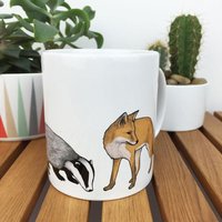 Waldtier Illustrierte Tasse - Kaninchen, Fuchs, Dachs Tier/Natur Illustriertes Geschenk Waldtier Illustrierte Tasse - Kaninchen, Fuchs, Dachs Tier/Natur Illustriertes Geschenk von katebroughton