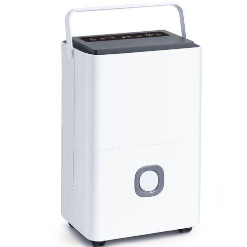 Katenpo Smarter Luftentfeuchter Elektrisch Automatisch: 65L/Tag Tragbarer Raumentfeuchte Smart Touchscreen 4.5L Tank mit Schlauch Leise Für Wohnung Keller Büro Bad Garage Schlafzimmer Badezimmer von katenpo