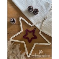 Makramee Stern | Boho Aus Wanddekoration Weihnachtsstern Weihnachtsdeko Zum Hängen Fenster Winterdeko Kinderzimmer von kathascreatives