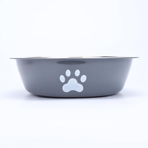 kathson Hundenäpfe aus Edelstahl, auslaufsicher, aus Metall, rutschfeste Gummi-Unterseite, Futter- und Wassernapf, für mittelgroße und kleine Hunde, Grau, 2 Stück kathson Hundenäpfe aus Edelstahl, auslaufsicher, aus Metall, rutschfeste Gummi-Unterseite, Futter- und Wassernapf, für mittelgroße und kleine Hunde, Grau, 2 Stück von kathson