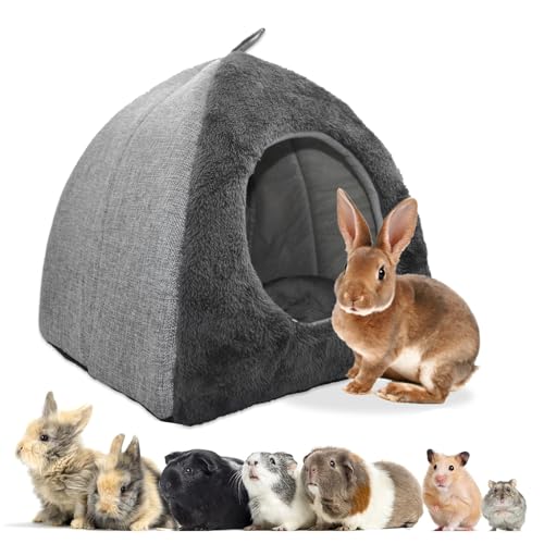 kathson Kaninchenbett, warmes Versteck für Kaninchen, Höhle, Haus, gemütliches Meerschweinchenversteck mit faltbarem Winterschlafnest für Kleintiere, Katzen, Hamster, Chinchillas, Frettchen kathson Kaninchenbett, warmes Versteck für Kaninchen, Höhle, Haus, gemütliches Meerschweinchenversteck mit faltbarem Winterschlafnest für Kleintiere, Katzen, Hamster, Chinchillas, Frettchen von kathson