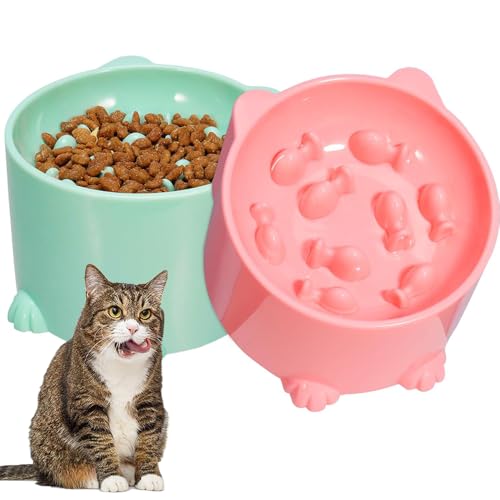 katmerio Anti Schling Napf Katze Erhöht, 2 Stück Slow Feeder Katze Nassfutter, Antischlingnapf Katze für Katzen und Kleine Hunde katmerio Anti Schling Napf Katze Erhöht, 2 Stück Slow Feeder Katze Nassfutter, Antischlingnapf Katze für Katzen und Kleine Hunde von katmerio