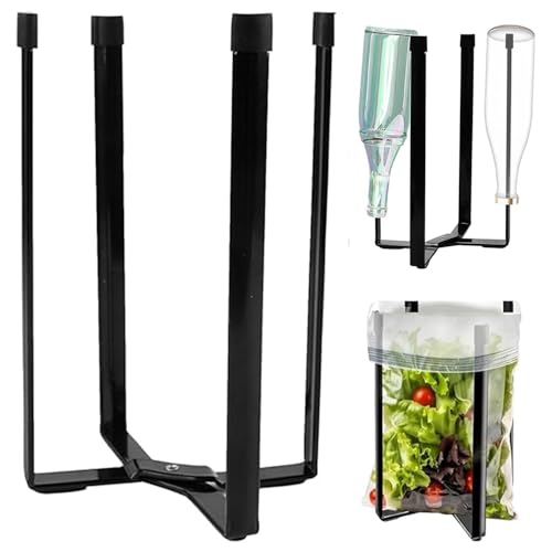 katmerio Flaschen AbtropfstäNder, Flaschenhalter, Klappbar Metall Abtropfgestell Flaschen, Flaschenhalter Babyflaschen Trockenständer für 4 unterschiedlich große Tassen - Schwarz von katmerio