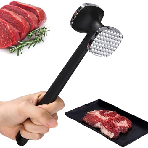 katmerio Fleischklopfer, Doppelseitig Antihaft Schnitzelklopfer, Fleischhammer mit Rutschfestem Griff, Schnitzelklopfer, Zartmacherhammer für Steak, Schnitzel, Rindfleisch von katmerio