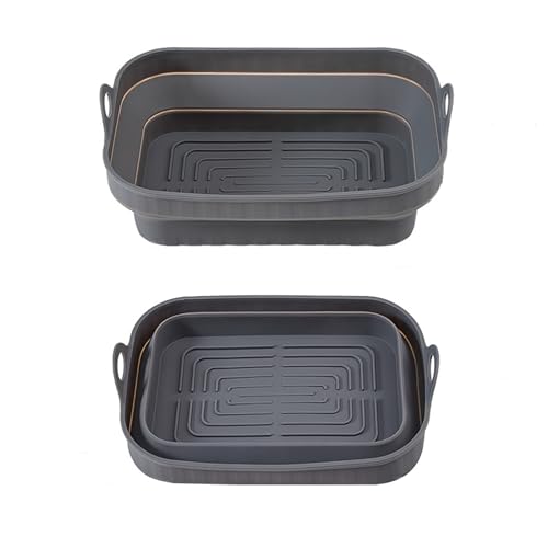 katmerio Silikon Backform für Heißluftfritteuse,Wiederverwendbarer Silikonform Silikon Universal Airfryer Zubehör Air Fryer Silikon Topf Heißluftfritteuse Korb für Backofen Mikrowelle Kuchenbackform von katmerio