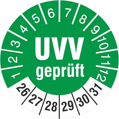 50 Stück UVV geprüft Prüfetiketten Prüfplaketten Fahrzeugprüfung 30 mm rund 2022-27 von kaufdeinschild