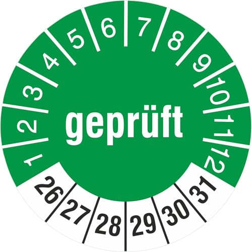 50 Stück geprüft Prüfetiketten Prüfplaketten 30 mm Durchmesser 2022-27 von kaufdeinschild