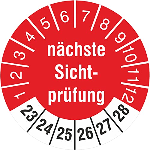 500 Stück Nächste Sichtprüfung Prüfetikett Prüfplaketten türkis Rollenware 2023-28 von kaufdeinschild