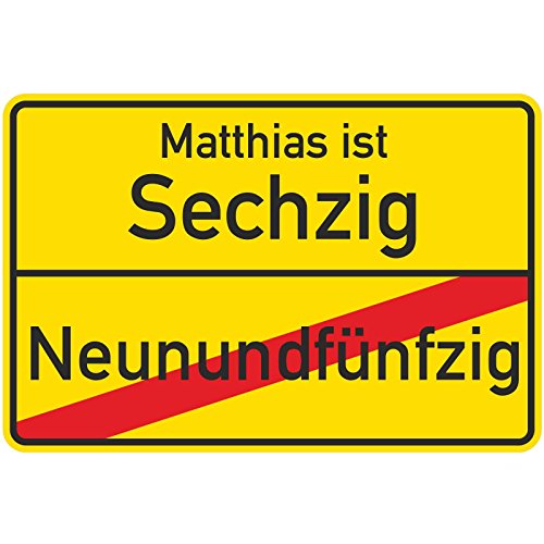 90x60 cm Ortsschild zum Geburtstag in Originalgröße als Geschenk 2mm Alu-Verbund personalisiert von kaufdeinschild