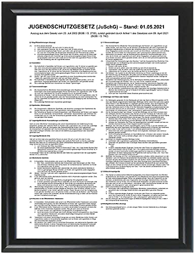 kaufdeinschild A4 schwarzer Rahmen Aushang Jugendschutzgesetz Gastronomieaushang von kaufdeinschild