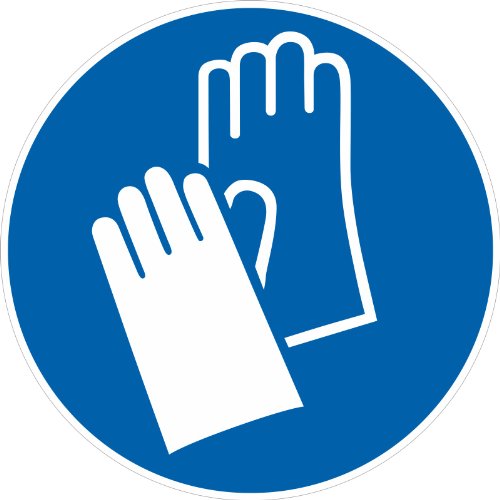 Aufkleber ASR-A1-3 (DIN EN ISO 7010) "M009 Handschutz benutzen" 5 x 5 cm 10 Stück von kaufdeinschild