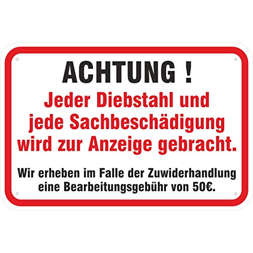 Aufkleber Ladendiebstahl Diebstahl Sachbeschädigung Anzeige PVC Folie selbstklebend 20 x 30 cm Aufkleber Ladendiebstahl Diebstahl Sachbeschädigung Anzeige PVC Folie selbstklebend 20 x 30 cm von KDS