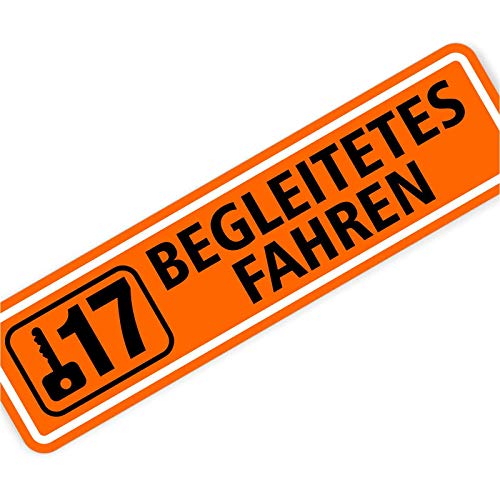 Magnetschild Magnettafel Schild Begleitetes Fahren ab 17 300x80 mm 0,9 mm stark haftend runde Kanten von KDS