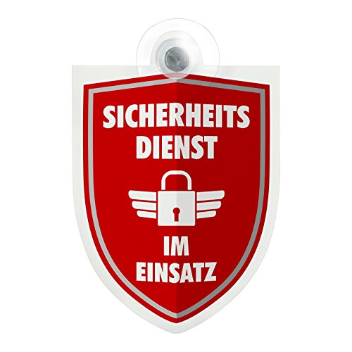 Schild Autoschild Security Sicherheitsdienst im Einsatz Dienst mit Saugnapf 1,1mm wetterfestes Material 100 x 120 mm groß von kaufdeinschild