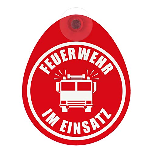 Schild Feuerwehr im Einsatz mit Saugnapf Saugnapfschild GREEN von kaufdeinschild