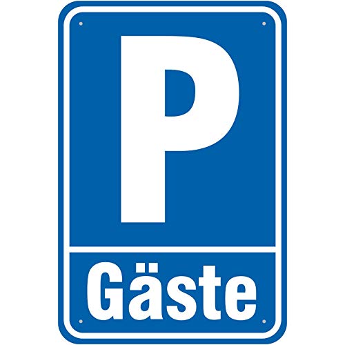 Schild Parkplatz Parken Gäste aus Aluminium-Verbundmaterial 3mm stark 20 x 30 cm von KDS