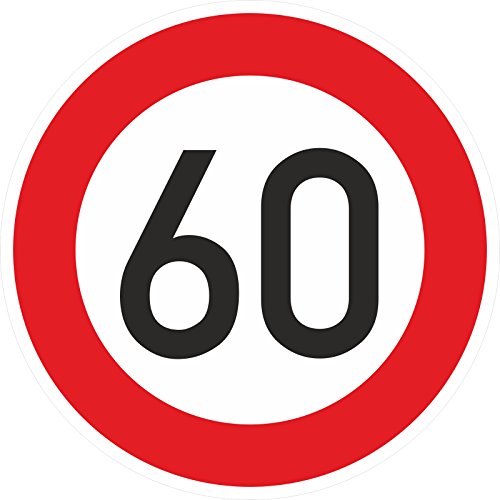 Zulässige Höchstgeschwindigkeit 60 km/h Aufkleber 60 cm STVO Zeichen 274-51 von kaufdeinschild